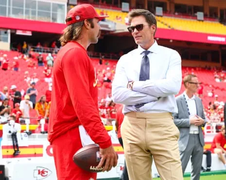 The seven-time Super Bowl champion draws social media outrage after being spotted in Vegas coaching booth