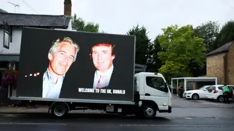 Several Arrests Made Following Donald Trump and Jeffrey Epstein Pictures Displayed on Royal Castle